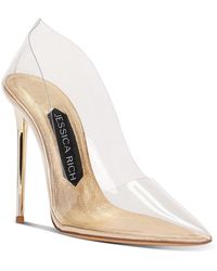 Jessica Rich - Fancy Stiletto Clear Vinyl Pointed Toe Pumps - Lyst