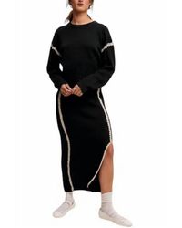 Listicle - Contrast Stitch Knit Sweater And Long Skirt Set - Lyst