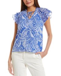 Cece - Ruched Ruffle Blouse - Lyst