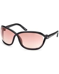 Tom Ford - Geometric Full Rim, With A Shiny Frame And Gradient Mirror Lens - Lyst