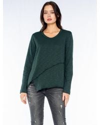 Wilt - Crew Long Sleeve Easy Crossover Raw Hem Top - Lyst