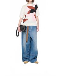 Plan C - Floral Intarsia Short Sleeve Knit Top - Lyst