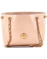 Versace Medusa Icon Chain Tote Leather Mini in Black | Lyst