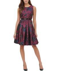 Tommy Hilfiger - Petites Floral Belted Fit & Flare Dress - Lyst