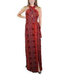 Lauren by Ralph Lauren - Striped Halter Evening Dress - Lyst