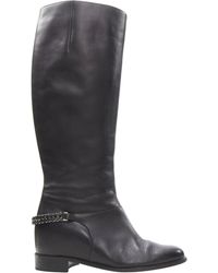 Christian Louboutin - Cate Leather Chain Concealed Wedge Tall Boots - Lyst