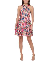 Vince Camuto - Criss-cross Front Mini Fit & Flare Dress - Lyst