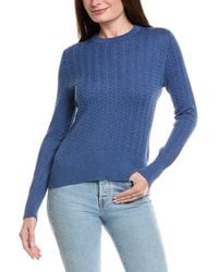 Hannah Rose - Vertical Cable Cashmere-blend Pullover - Lyst