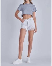 Hidden Jeans - Distressed Side Slit Mom Shorts - Lyst