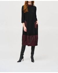 Joseph Ribkoff - Cowl Neck 3/4 Sleeve Midi Dress - Lyst