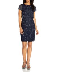 Adrianna Papell - Beaded Midi Cocktail And Party Dress - Lyst