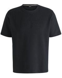 BOSS - Cotton-Terry T-Shirt With Embroidered Logo - Lyst