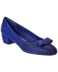 Ferragamo - Vara Suede Pump - Lyst