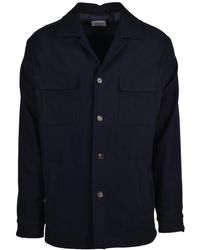 Eleventy - Wool Blend Shirt Jacket With Minimalist Design And Flap Pockets - Lyst