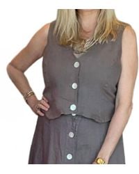 Finley - Button Down Linen Vest - Lyst