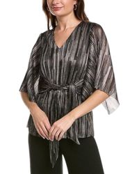 Joseph Ribkoff - Metallic Belted V-Neck Pullover - Lyst