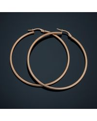 Fremada - 10k Rose Polished Hoop Earrings (2x45 Mm) - Lyst