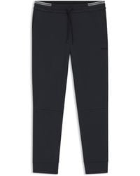 BOSS - Cotton Tracksuit Bottoms With Striped Trims - Lyst