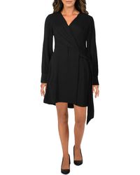 TOPSHOP Open Back Surplice Cocktail And Party Dress - Black
