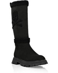 Philipp Plein - Mid-Flat Boots Skull & Bones - Lyst