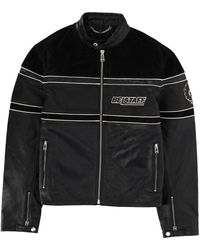 Belstaff - Leather Moto Jacket With Stand Collar - Lyst