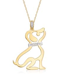 Ross-Simons - 14kt Yellow Gold Cut-out Dog Pendant Necklace - Lyst