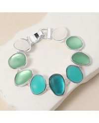 Fashnzfab - Shade Colored Sea Glass Dome Magnetic Bracelet Mint - Lyst