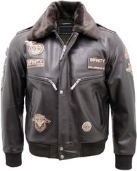 Infinity Leather - Leather Us Air Force Bomber Jacket-Wellington - Lyst