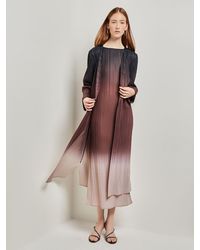 Misook - Ombre Open Front Pleated Knit Duster - Lyst