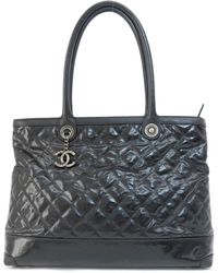 Chanel - Matelassé Patent Leather Tote Bag (pre-owned) - Lyst