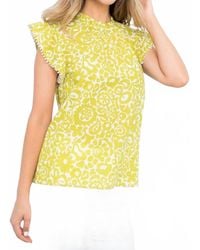 Thml - Ruffle Neck Textured Top - Lyst