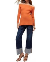 Veronica Beard - Derick Ribbed Off-Shoulder Pullover Top - Lyst