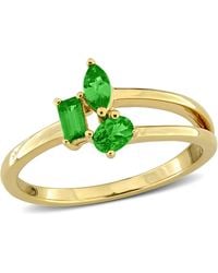Mimi & Max - Multi-Gem Three Stone Split Shank Ring Sterling - Lyst