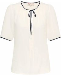 Maison Common - Tie-Front Short-Sleeve Blouse - Lyst