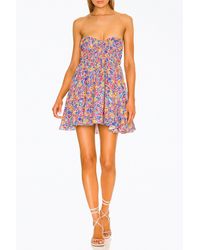 For Love & Lemons - Sasha Floral-Print Strapless Bustier Mini Dress - Lyst