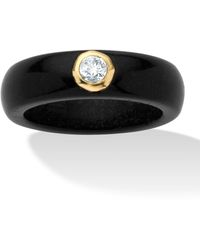 Palmbeach Jewelry - 10K Band Ring Round Genuine Topaz And Genuine Jade - Lyst