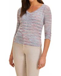 Fdj - 3/4 Sleeve V-Neck Top - Lyst