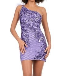 Ashley Lauren - One Shoulder Sequin Cocktail Dress - Lyst