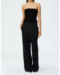 Tibi - Drapey Jersey Ruched Strapless Top - Lyst