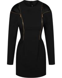 Versace - Double Zip Long Sleeve Cocktail Dress - Lyst
