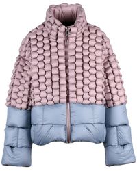 RAXXY - Woven Down Jacket With Unique Texture And High Collar - Lyst