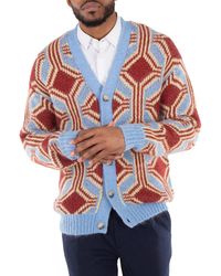 Drole de Monsieur - Dark Mohair Geometrique Le Cardigan - Lyst