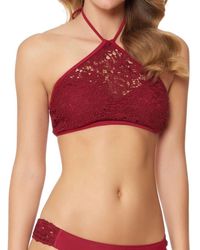 Jessica Simpson - Flower Power Crochet High Neck Halter Bikini Top - Lyst