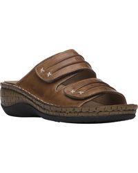 Propet - June Leather Slip On Slide Sandals - Lyst