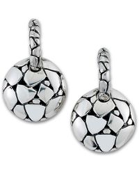 Samuel B Jewelry Sterling Round Pebble Design Half Hoop Earrings - Metallic