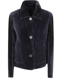 Arma - Short-Curl Shearling Jacket With Velvet Texture And Classic Collar - Lyst