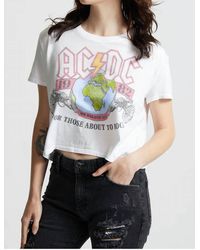 Recycled Karma - Ac/dc 1981 We Salute You Crop Tee - Lyst