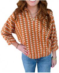 Ivy Jane - Geometric Collared Popover Top - Lyst