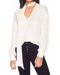 Ramy Brook - Tori Tie Neck Silk Long Sleeve Blouse - Lyst