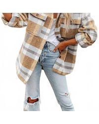 Lovesoft - Plaid Button Flannel Shirt Jacket - Lyst